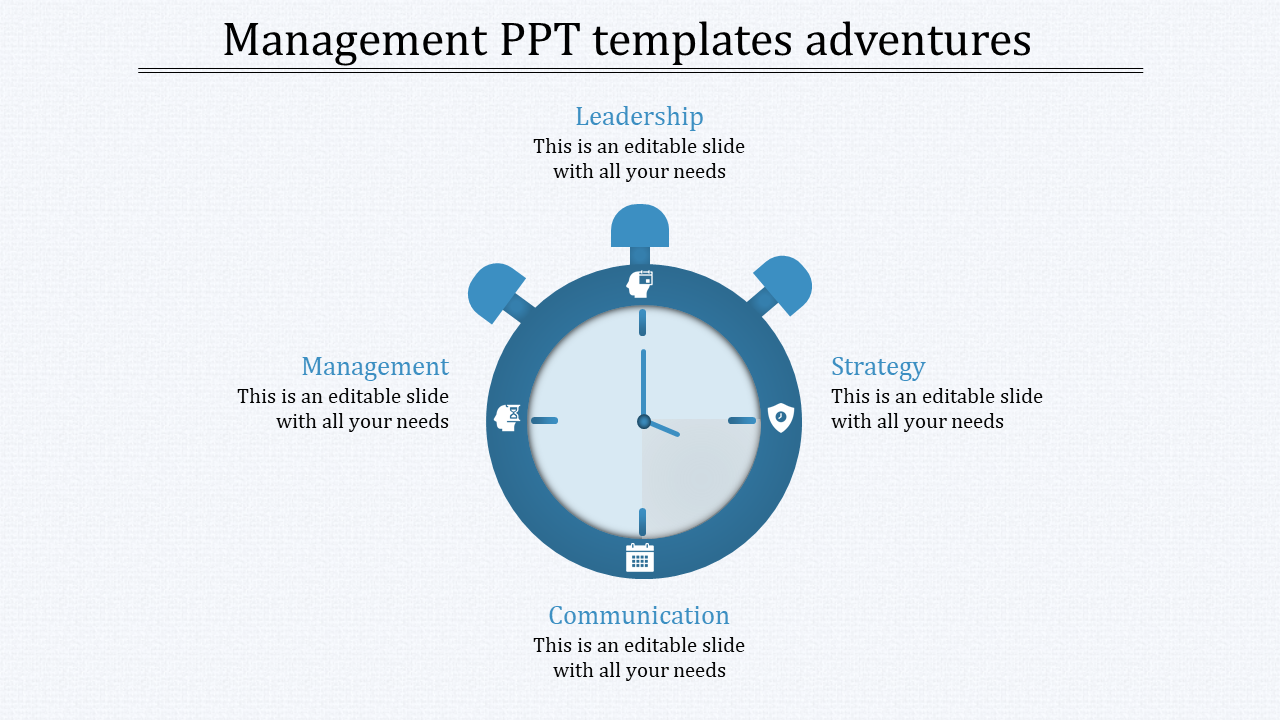 Awesome Management PPT Templates Slide Design-Blue Color